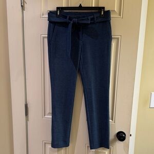 Loft Marisa Pant - Light Navy Tie-Waist Slim Trousers
